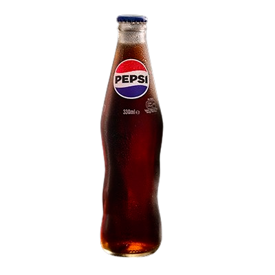 Bottle of Pepsi, 330ml, served chilled at Pizza Hut Buffet, 135 kcal.