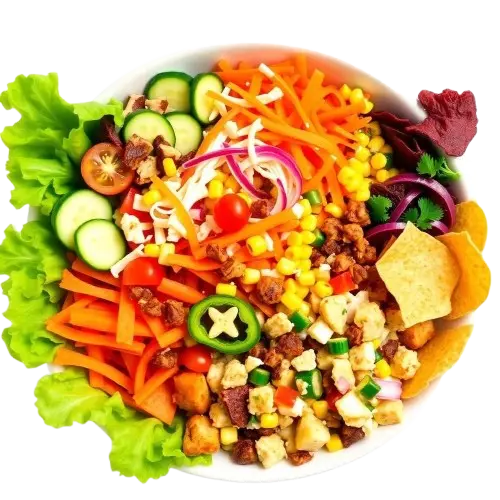Main Salad option at Pizza Hut Buffet with unlimited fresh salad bar, 150 kcal.