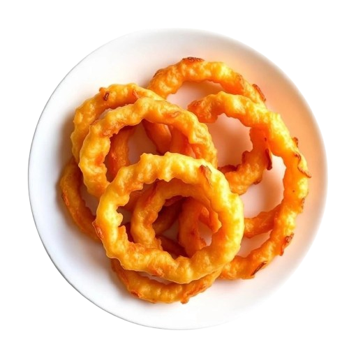 Crispy golden onion rings side at Pizza Hut Buffet.