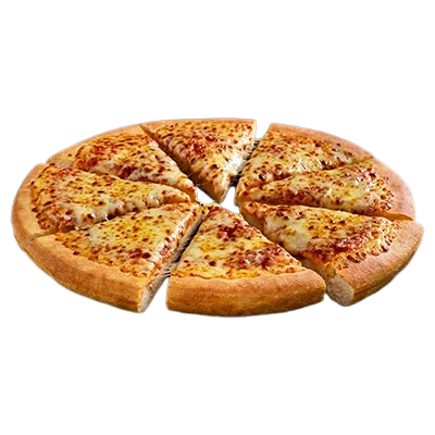 Classic Margherita pizza with mozzarella and tomato sauce.