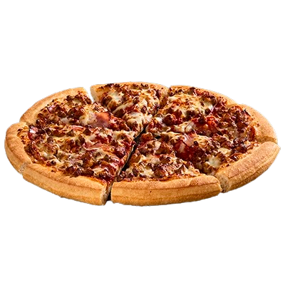 Meat Feast Hot Pizza with pepperoni, ham, beef, and spicy pork.