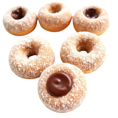 Mini sugar-coated donuts with chocolate dipping sauce at Pizza Hut Buffet.