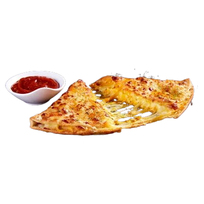 Toasted Three Cheese Melt with mozzarella, Monterey Jack, and Red Leicester cheese served with fries and marinara dip.