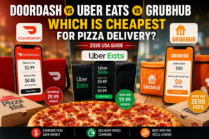 DoorDash vs Uber Eats vs Grubhub 2026 Cheapest Pizza Delivery App