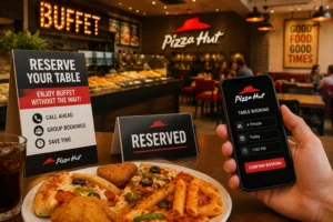 Reserved table display for Pizza Hut Buffet Seating Rules.